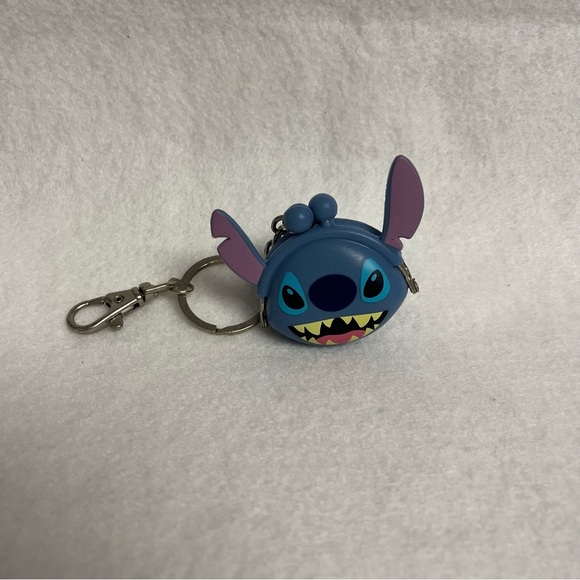 Disney Accessories - STITCH Mini Kiss Lock Blue Silicone Pouch Keychain Disney Parks